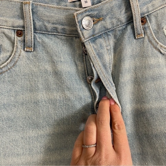 NWT Re/Done 70s high rise shorts jean denim distressed - Picture 5 of 11